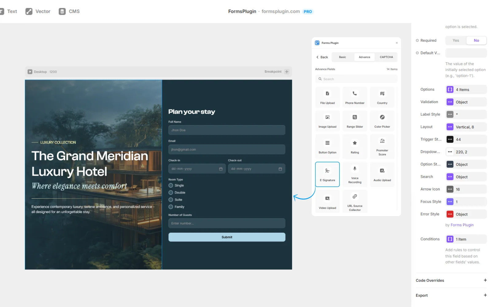 Drop the E-Signature field