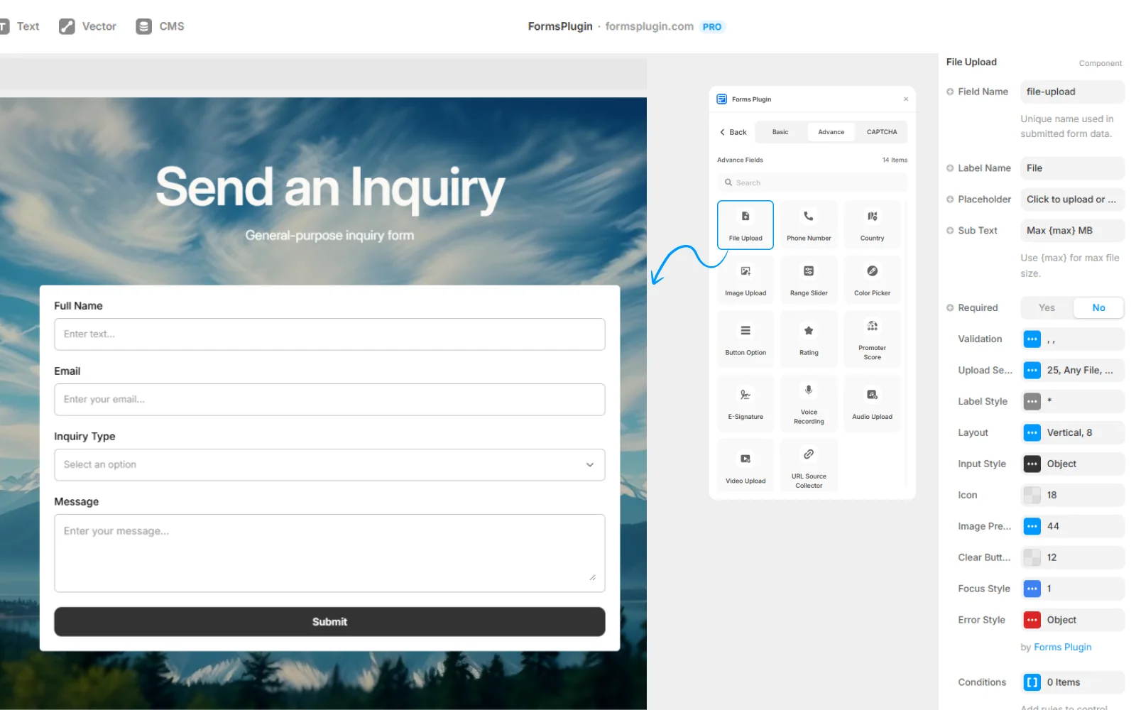 Add the File Upload field