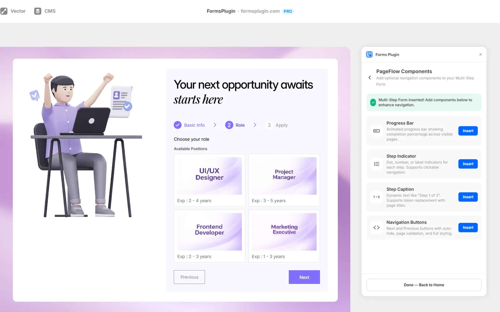 Add PageFlow components