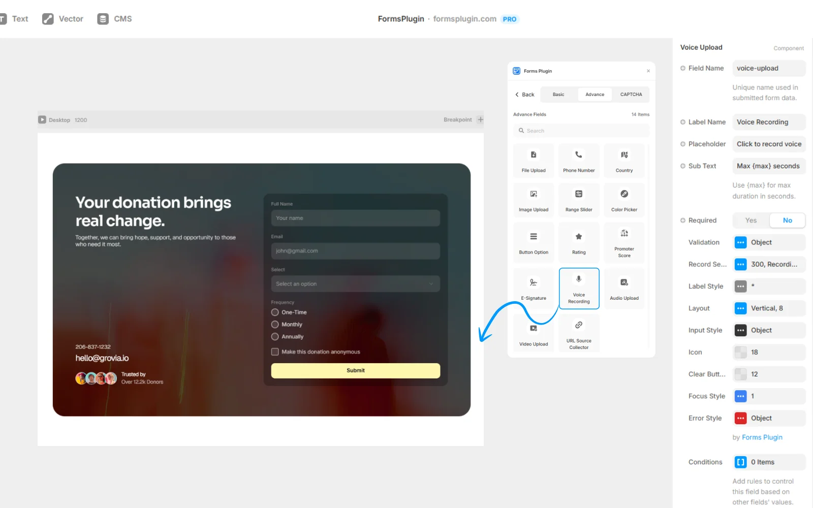 Drop the Voice Recording field