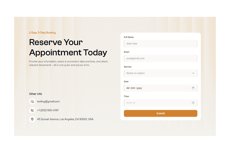 Appointment Booking Form